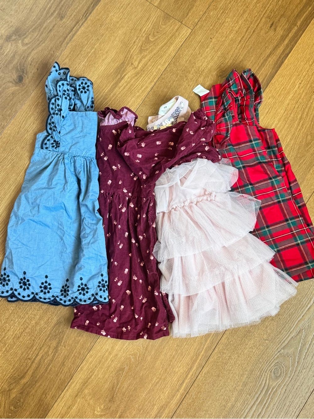 H&M Bundle Girls Dress 2T New Red Pink Blue Burgundy
